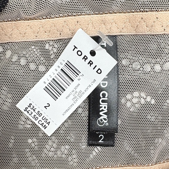 NWT Torrid Curve Floral Lace Knit Wireless Racerback Bralette Black 2X - Picture 6 of 7